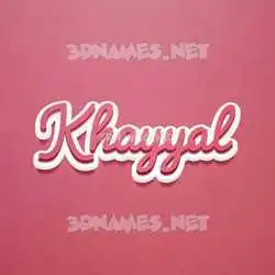 khayyal in Red Scribble style - 3D name wallpaper