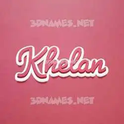 khelan in Red Scribble style - 3D name wallpaper
