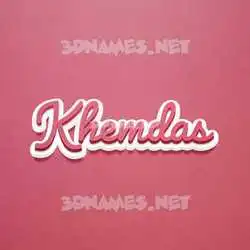 khemdas in Red Scribble style - 3D name wallpaper