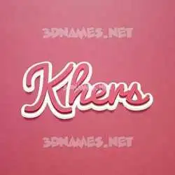 khers in Red Scribble style - 3D name wallpaper