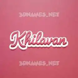 khilavan in Red Scribble style - 3D name wallpaper