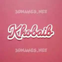 khobaib in Red Scribble style - 3D name wallpaper