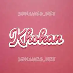 khokan in Red Scribble style - 3D name wallpaper