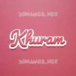 khuram in Red Scribble style - 3D name wallpaper
