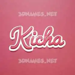 kicha in Red Scribble style - 3D name wallpaper