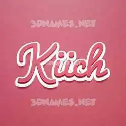 kiich in Red Scribble style - 3D name wallpaper