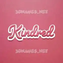 kindred in Red Scribble style - 3D name wallpaper