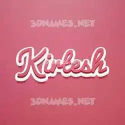 kirtesh in Red Scribble style - 3D name wallpaper