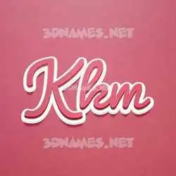 kkm in Red Scribble style - 3D name wallpaper