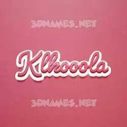 klkooola in Red Scribble style - 3D name wallpaper