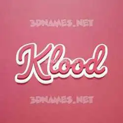 klood in Red Scribble style - 3D name wallpaper