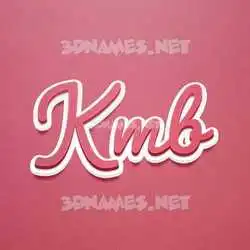 kmb in Red Scribble style - 3D name wallpaper