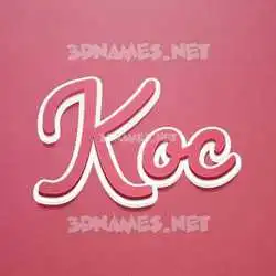 koc in Red Scribble style - 3D name wallpaper