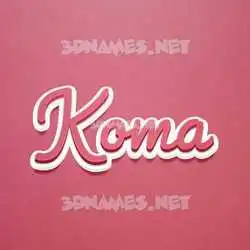 koma in Red Scribble style - 3D name wallpaper