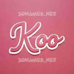 koo in Red Scribble style - 3D name wallpaper