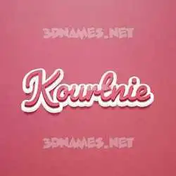 kourtnie in Red Scribble style - 3D name wallpaper