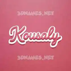 kousaly in Red Scribble style - 3D name wallpaper