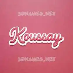 koussay in Red Scribble style - 3D name wallpaper