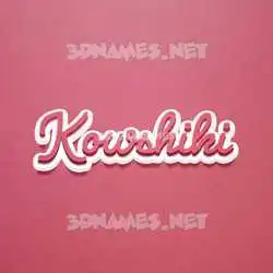 kowshiki in Red Scribble style - 3D name wallpaper