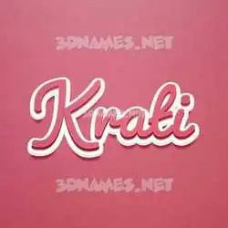 krati in Red Scribble style - 3D name wallpaper