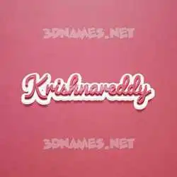 krishnareddy in Red Scribble style - 3D name wallpaper