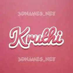 kruthi in Red Scribble style - 3D name wallpaper