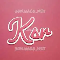 ksr in Red Scribble style - 3D name wallpaper
