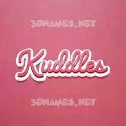 kuddles in Red Scribble style - 3D name wallpaper