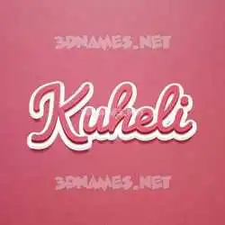 kuheli in Red Scribble style - 3D name wallpaper