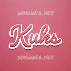 kuks in Red Scribble style - 3D name wallpaper