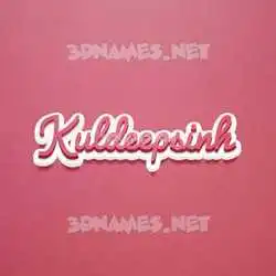 kuldeepsinh in Red Scribble style - 3D name wallpaper