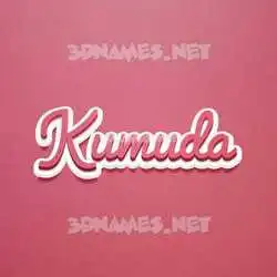 kumuda in Red Scribble style - 3D name wallpaper