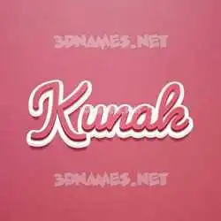 kunak in Red Scribble style - 3D name wallpaper