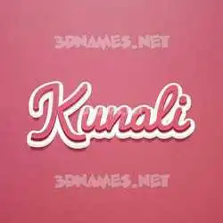 kunali in Red Scribble style - 3D name wallpaper