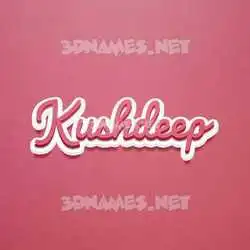 kushdeep in Red Scribble style - 3D name wallpaper