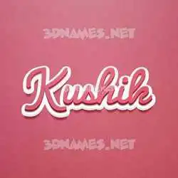 kushik in Red Scribble style - 3D name wallpaper