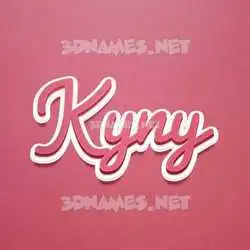 kyny in Red Scribble style - 3D name wallpaper