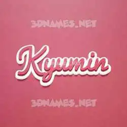 kyumin in Red Scribble style - 3D name wallpaper
