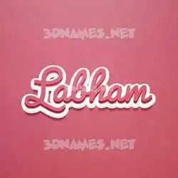labham in Red Scribble style - 3D name wallpaper