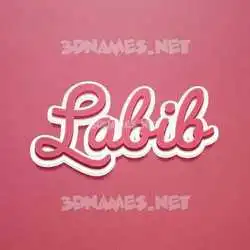 labib in Red Scribble style - 3D name wallpaper