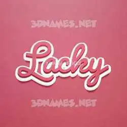 lacky in Red Scribble style - 3D name wallpaper