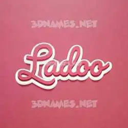 ladoo in Red Scribble style - 3D name wallpaper