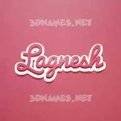 lagnesh in Red Scribble style - 3D name wallpaper