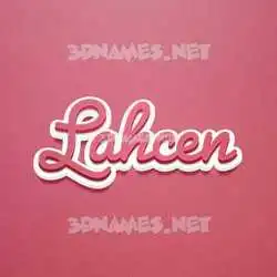 lahcen in Red Scribble style - 3D name wallpaper