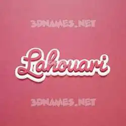 lahouari in Red Scribble style - 3D name wallpaper
