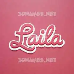 laila in Red Scribble style - 3D name wallpaper