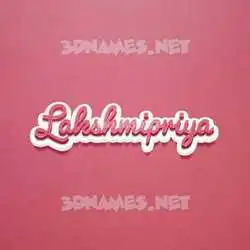 lakshmipriya in Red Scribble style - 3D name wallpaper