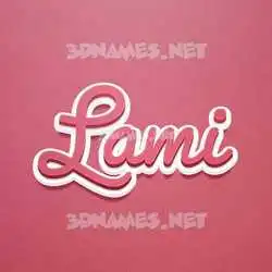lami in Red Scribble style - 3D name wallpaper