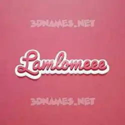lamlomeee in Red Scribble style - 3D name wallpaper