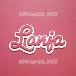 lanja in Red Scribble style - 3D name wallpaper